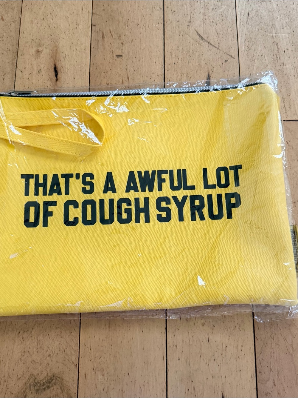 Awful Lot Of Cough Syrup Travel Pouch Bag Yellow Rare ALOCS Zipper Case New